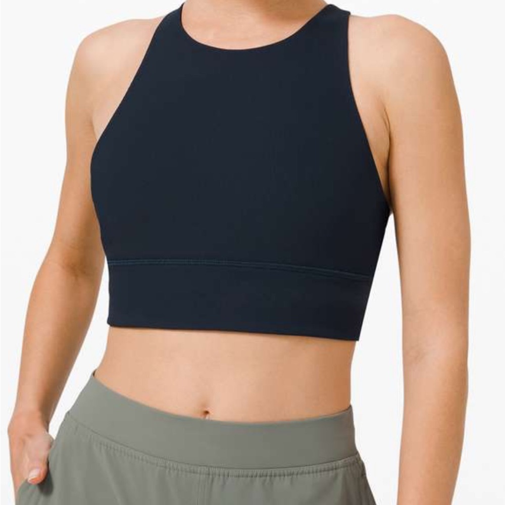 lululemon athletica Black High-Neck Longline Sports Bra